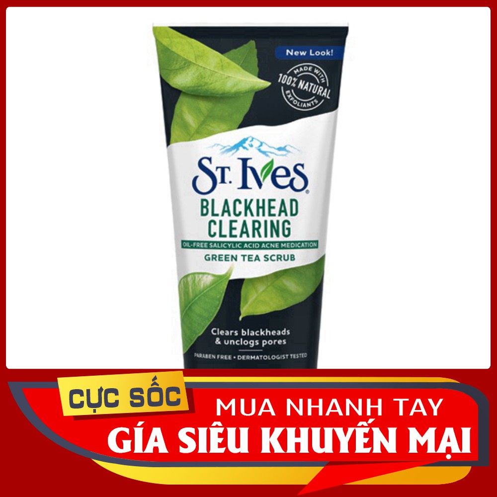 [Giá tốt] [XẢ KHO_FREESHIP] Sữa rửa mặt tẩy tế bào chết St. Ives BlackHead Clearing - Mỹ - 170g