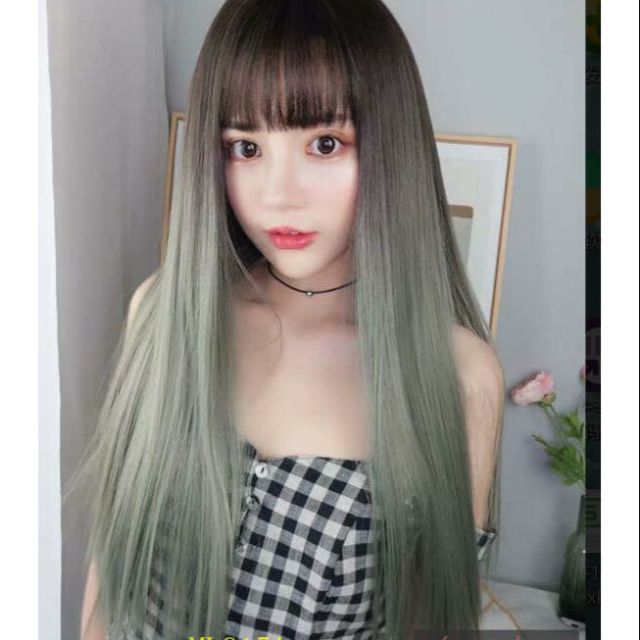 Tóc nguyên đầu omper nâu rêu