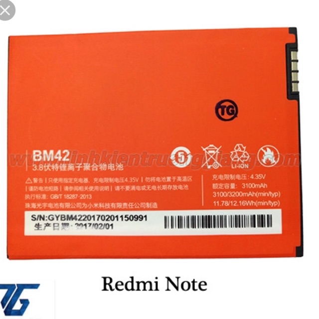 [SHIPNOW] Pin thay xịn Xiaomi Redmi Note BM42 zin ( Bảo hành 6 tháng )