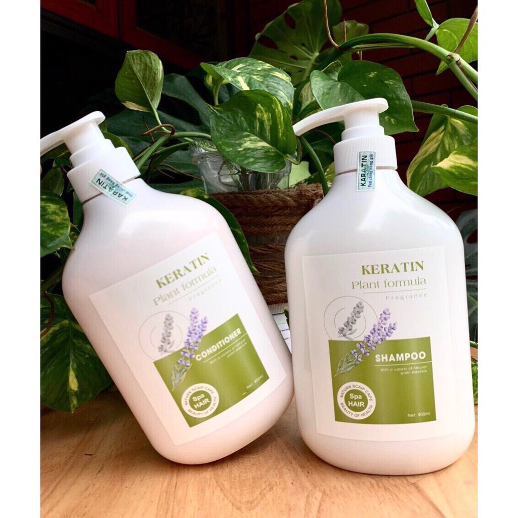Cặp Dầu Gội Xả Keratin Hoa Oải Hương | Phục hồi Tóc Khô Xơ, Ngăn Rụng Tóc.