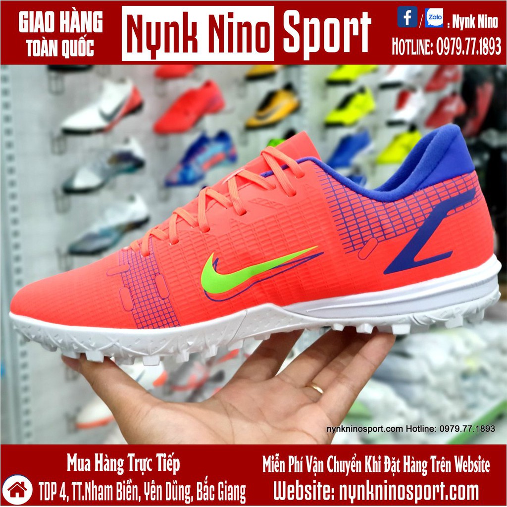 Giày Bóng Đá Mercurial Vapor 14 Academy Đỏ Vạch Xanh Lá HQ TF