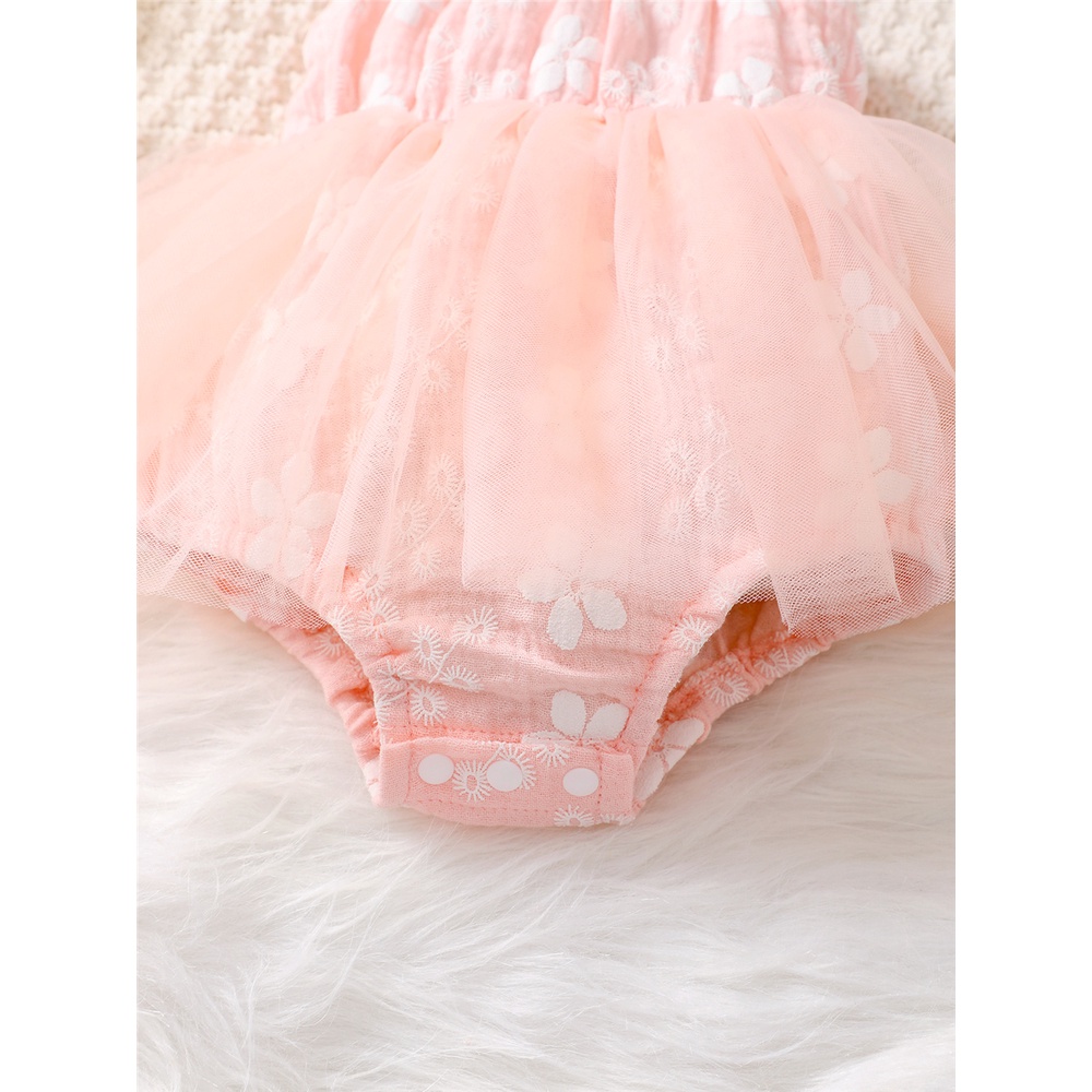 Set đầm Mikrdoo liền thân hai dây phối chân váy tutu kèm băng đô xinh xắn cho bé gái sơ sinh