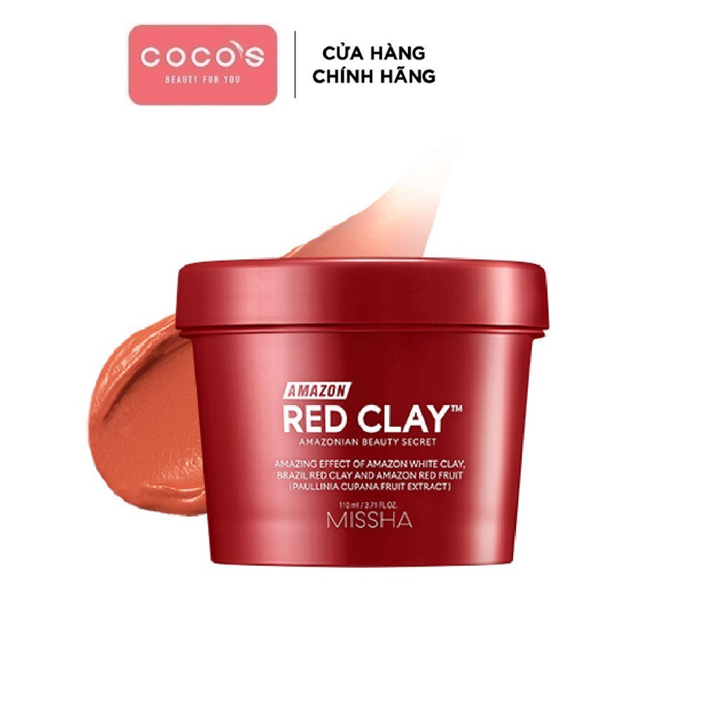 [Mã COSCOCOT3 -8% đơn 250K] Mặt Nạ Đất Sét Làm Sạch Sâu, Chăm Sóc Lỗ Chân Lông Missha Amazon Red Clay™Pore Mask 110ml