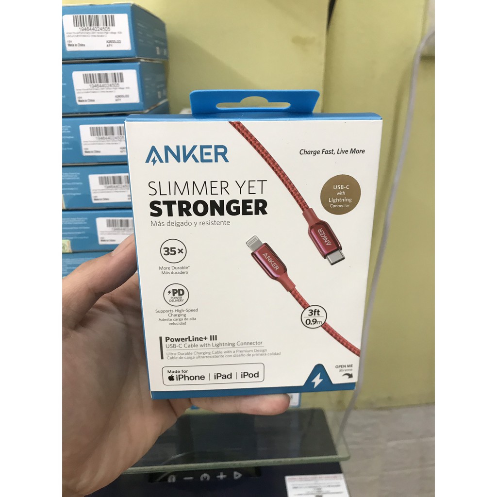 [Anker a8842] Cáp Sạc nhanh Powerline+ 3, C to Lightning 0.9m ( MFi ) cho iPhone 12/ 11 Series/ Xsmax/ Xr/ X/ 8plus/ 8G