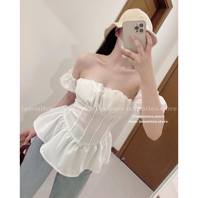 Áo Trễ Vai tay Bồng mang lại vẻ xinh xắn, trẻ trung, năng động cho các nàng Freesize