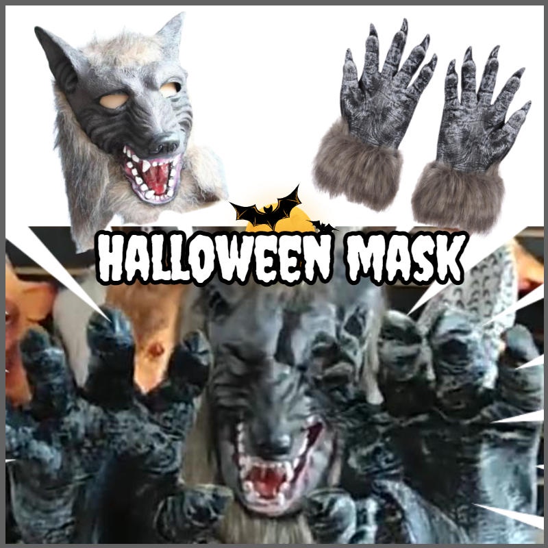 Mặt Nạ Hóa Trang Halloween Hình Sói / Chó Sói Độc Đáo