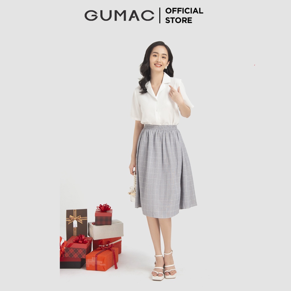 Áo sơ mi nữ tay ngắn cổ vest AB12003 GUMAC | BigBuy360 - bigbuy360.vn