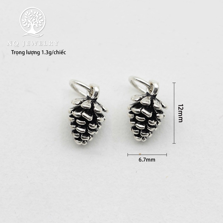 Charm bạc mặt cây thông nhỏ treo - NQ Jewelry