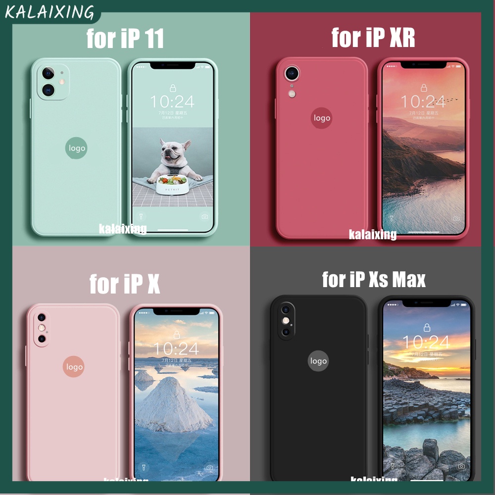 Ốp lưng Cho iPhone 11 promax  Xs Max X XR vỏ điện thoại silicone đầy màu sắc hình vuông