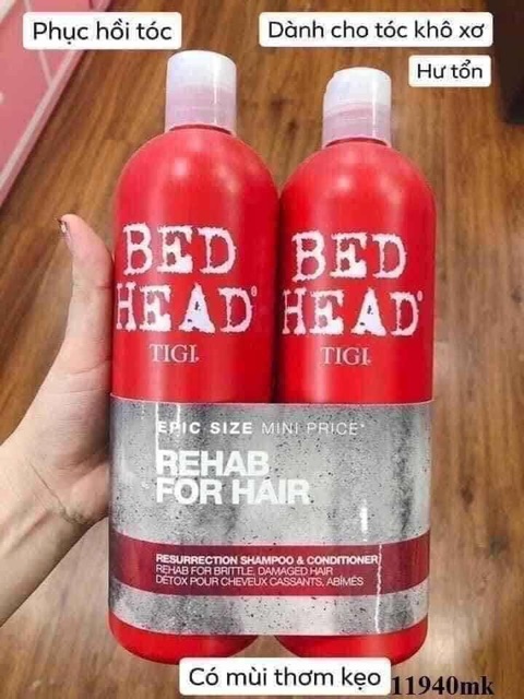 Cặp dầu gội xả tigi đỏ bed head