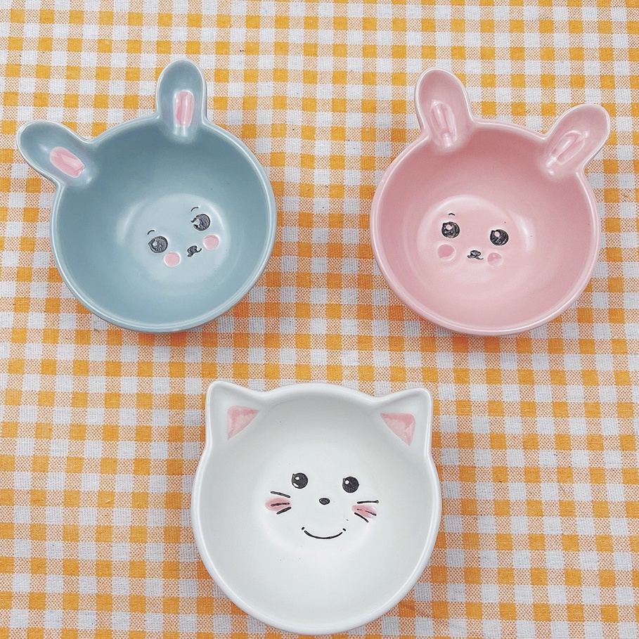 Bát ăn dặm cho bé kiểu nhật hình thú mèo thỏ cute dung tích 130ml