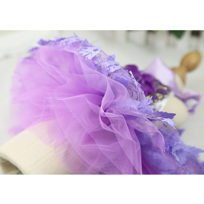 Đầm Cưới In Họa Tiết Lá Cây Đính Một Hàng Nút Màu Đỏ / Tím Thời Trang Xuân Hè Cho Thú Cưng