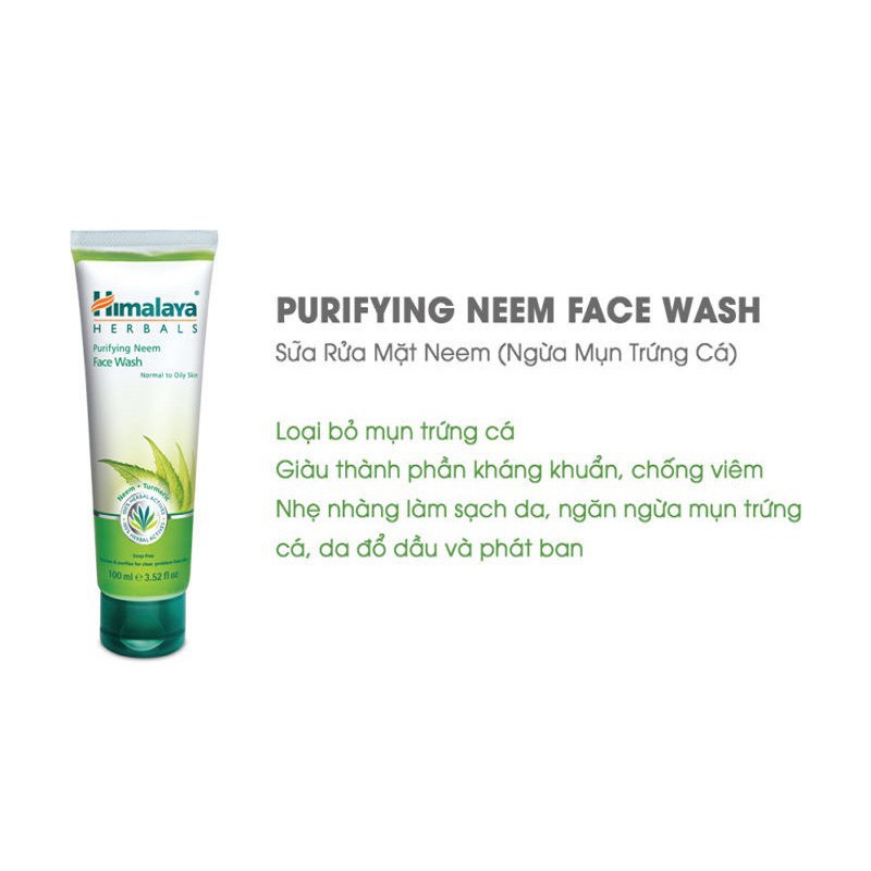 Combo giảm mụn mờ thâm sạch bã nhờn Himalaya Neem Face Wash 150ml và Neem Pack 150ml | BigBuy360 - bigbuy360.vn