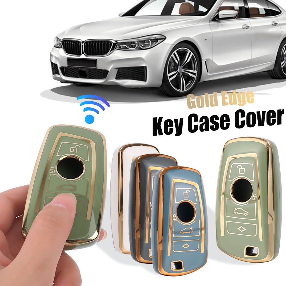 BMW Vỏ Bảo Vệ Chìa Khóa Xe Hơi Bằng TPU Mềm Mạ Vàng Bảo Vệ 360 Độ Chống Thấm Nước Chất Lượng Cao