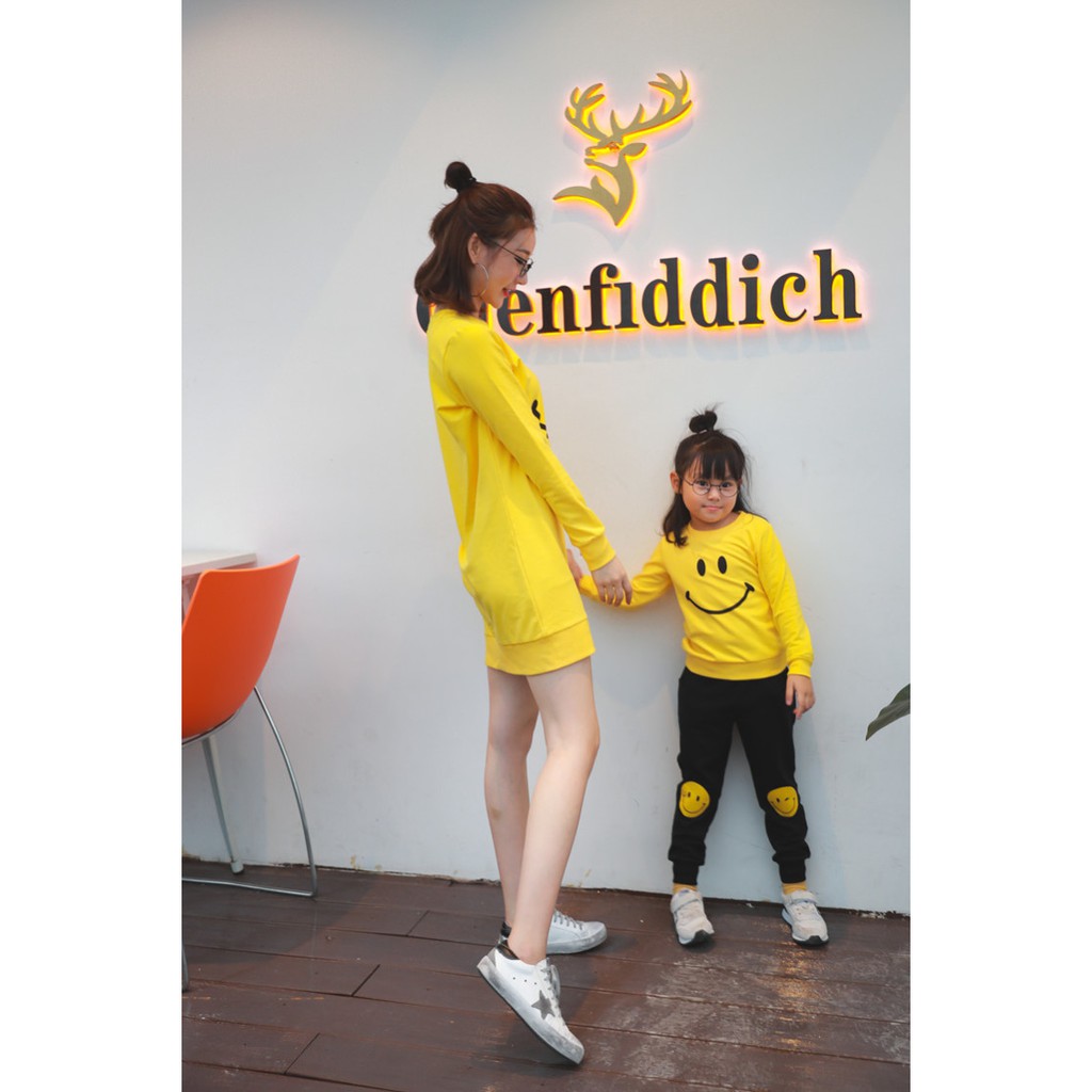 Set mẹ và bé Smile - Thời trang Familylove  Hàng chuẩn thương hiệu trên Tem áo