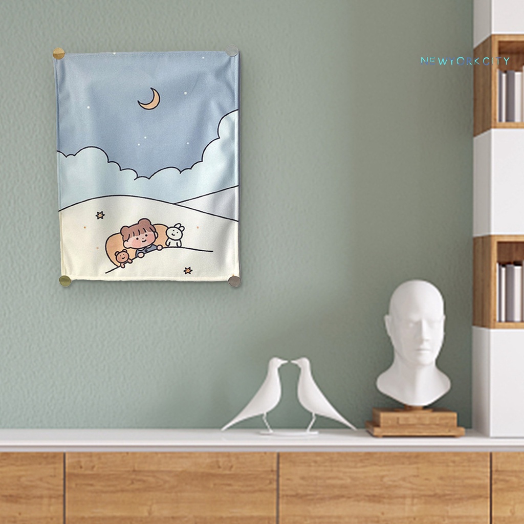 Thảm Vải Treo Tường Trang Trí In Hình Cô Gái Xinh Xắn