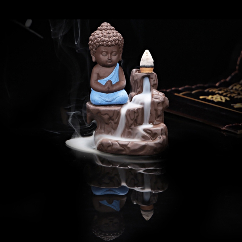 Thác khói trầm hương tượng phật tọa sơn tặng 1 nụ trầm