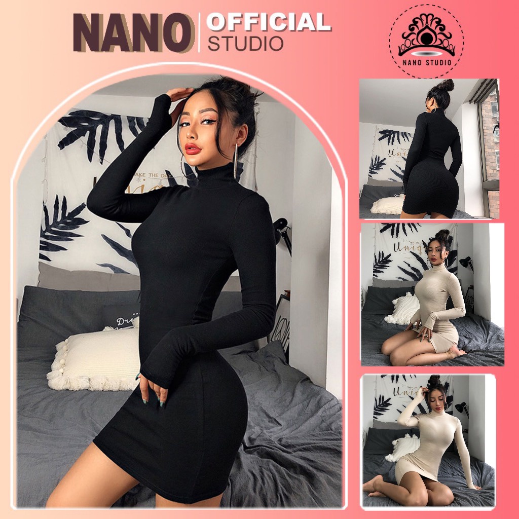 Đầm body dài tay 🌼NaNo Studio🌼 Váy dài tay Âu Mỹ phong cách mới mùa thu mảnh mai | BigBuy360 - bigbuy360.vn