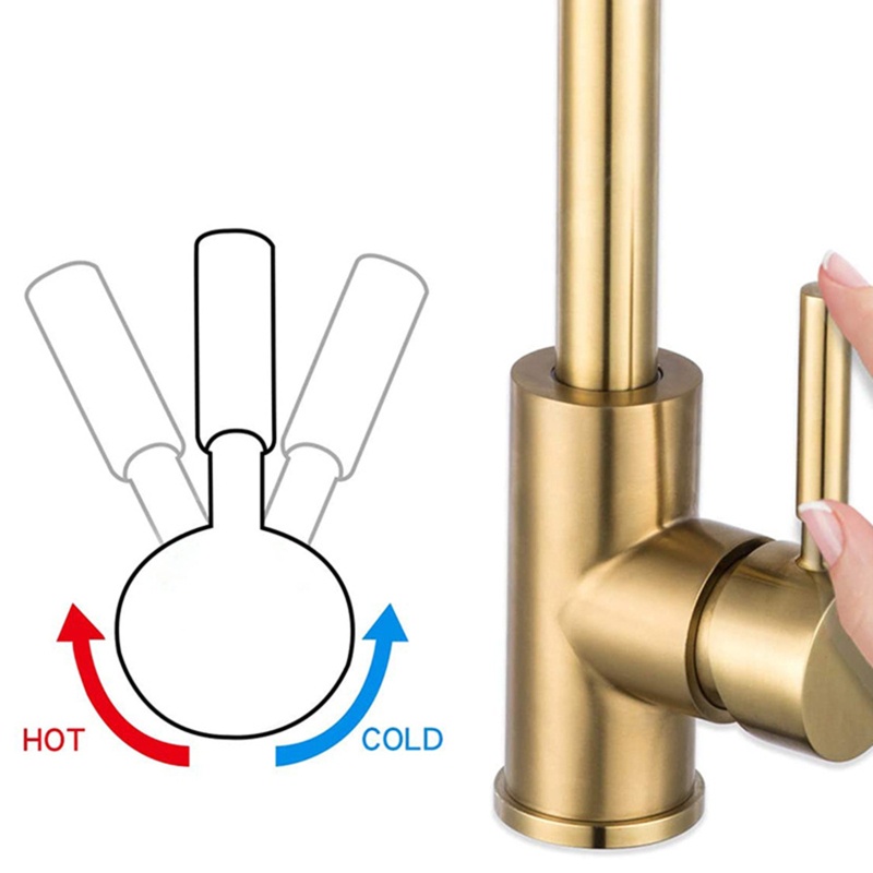 Giá Đỡ Vòi Nước Nóng Lạnh Một Lỗ Xoay 360 Độ Bằng Thép Không Gỉ