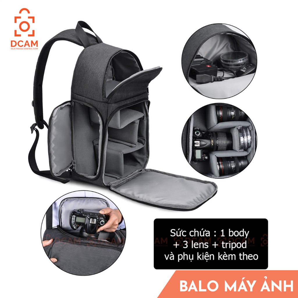 Balo máy ảnh Caden THAO TÁC NHANH - CHỐNG NƯỚC 100%