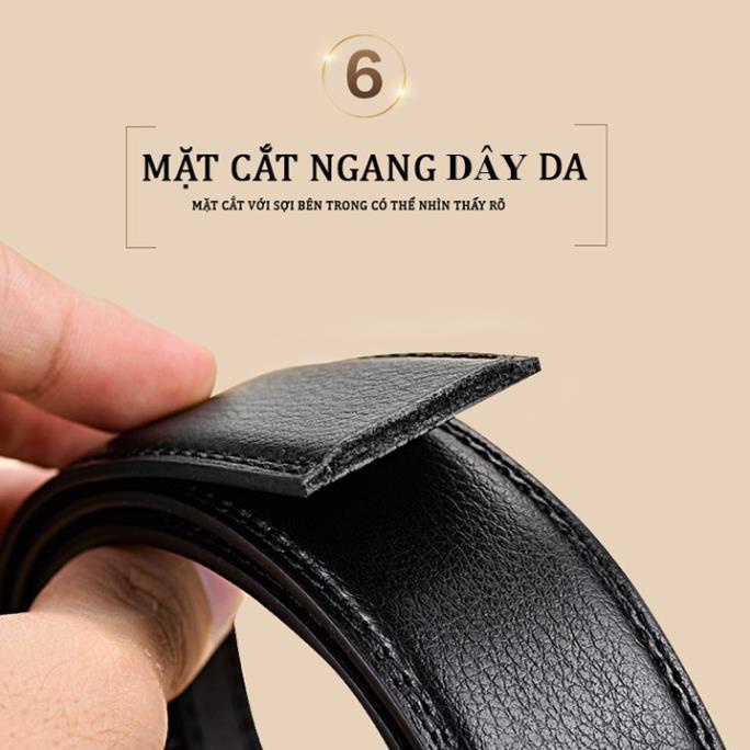 Thắt Lưng Da Nam Khóa Tự Động Cao Cấp Dây Nịt Nam Da Bò 100% Chính Hãng Baellerry Mạ Vàng Bạc Nam Tính
