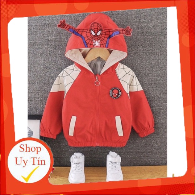 Áo Gió 2Lớp Cho Bé Nam Nữ In Hình Siêu Nhân Ngộ Nghĩnh chất liệu gió chống nước nhẹ tránh gió hiệu quả SIÊU HOT 2022