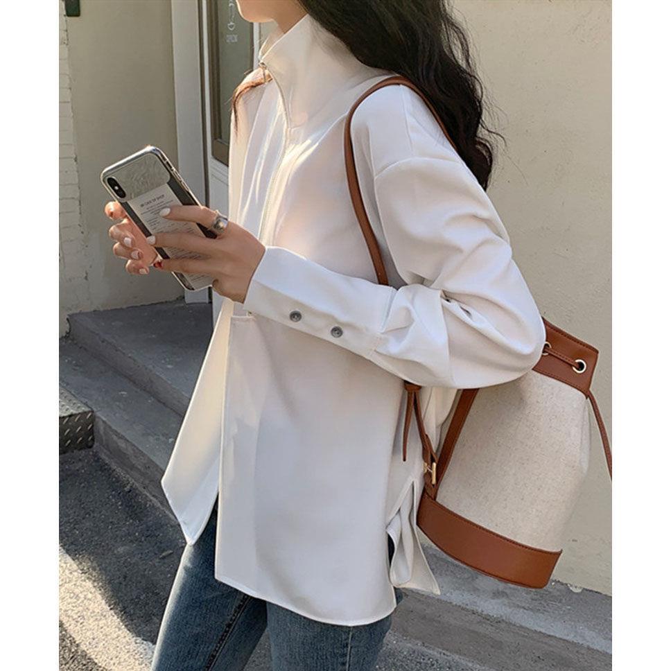 ✸Áo sơ mi trắng tay dài cổ đứng 2021 | BigBuy360 - bigbuy360.vn