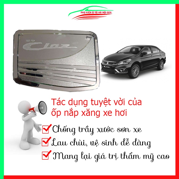 Ốp nắp xăng Ciaz 2019-2020 mạ crom bảo vệ chống trầy trang trí ô tô