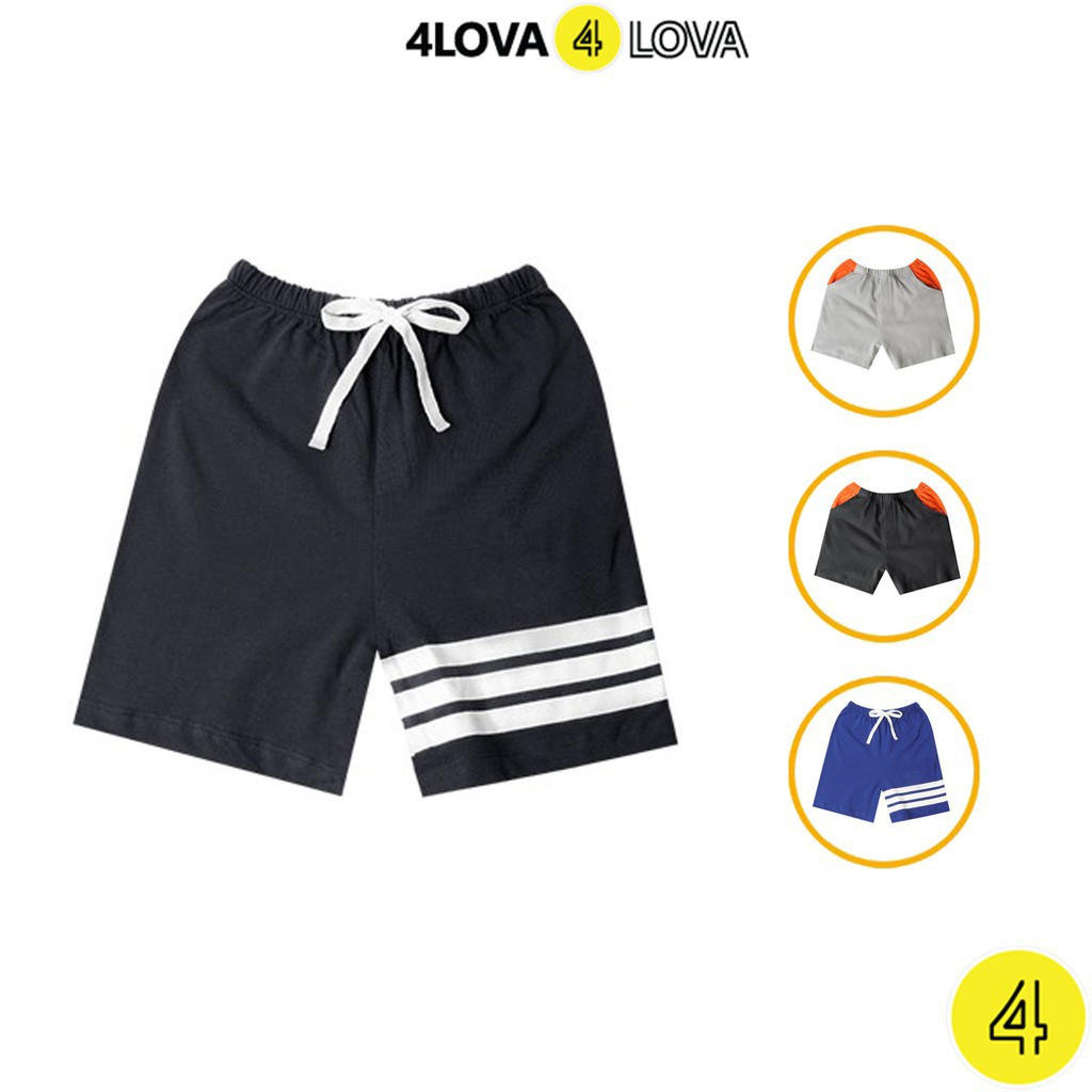 Quần short 4LOVA chất liệu cotton họa tiết cá tính cho bé trai