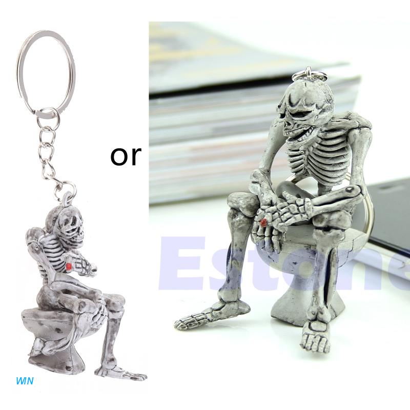 Móc Chìa Khóa Bằng Cao Su Hình Đầu Lâu Sáng Tạo Thời Trang