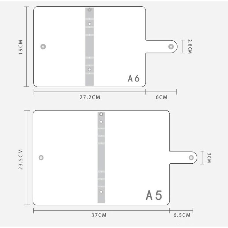 Bìa sổ còng binder trắng nhựa dẻo 6 lỗ - 4 lỗ A4 - A5 - A6 | BNS007