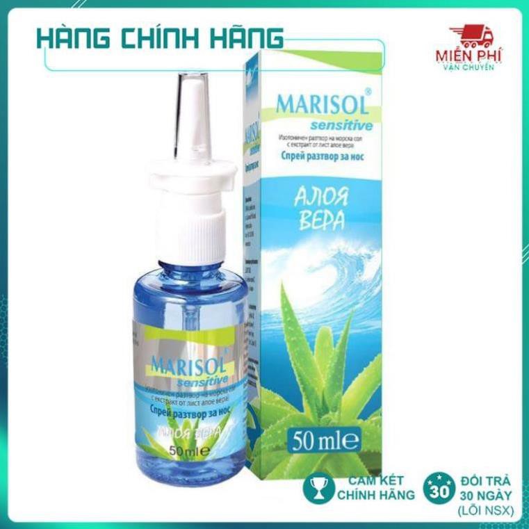 Xịt Mũi Nước Biển Chết Lô Hội Marisol Sensitive PHÒNG NGỪA VI KHUẨN, VIRUT, VIÊM MŨI DỊ ỨNG, VIÊM XOANG 50ML