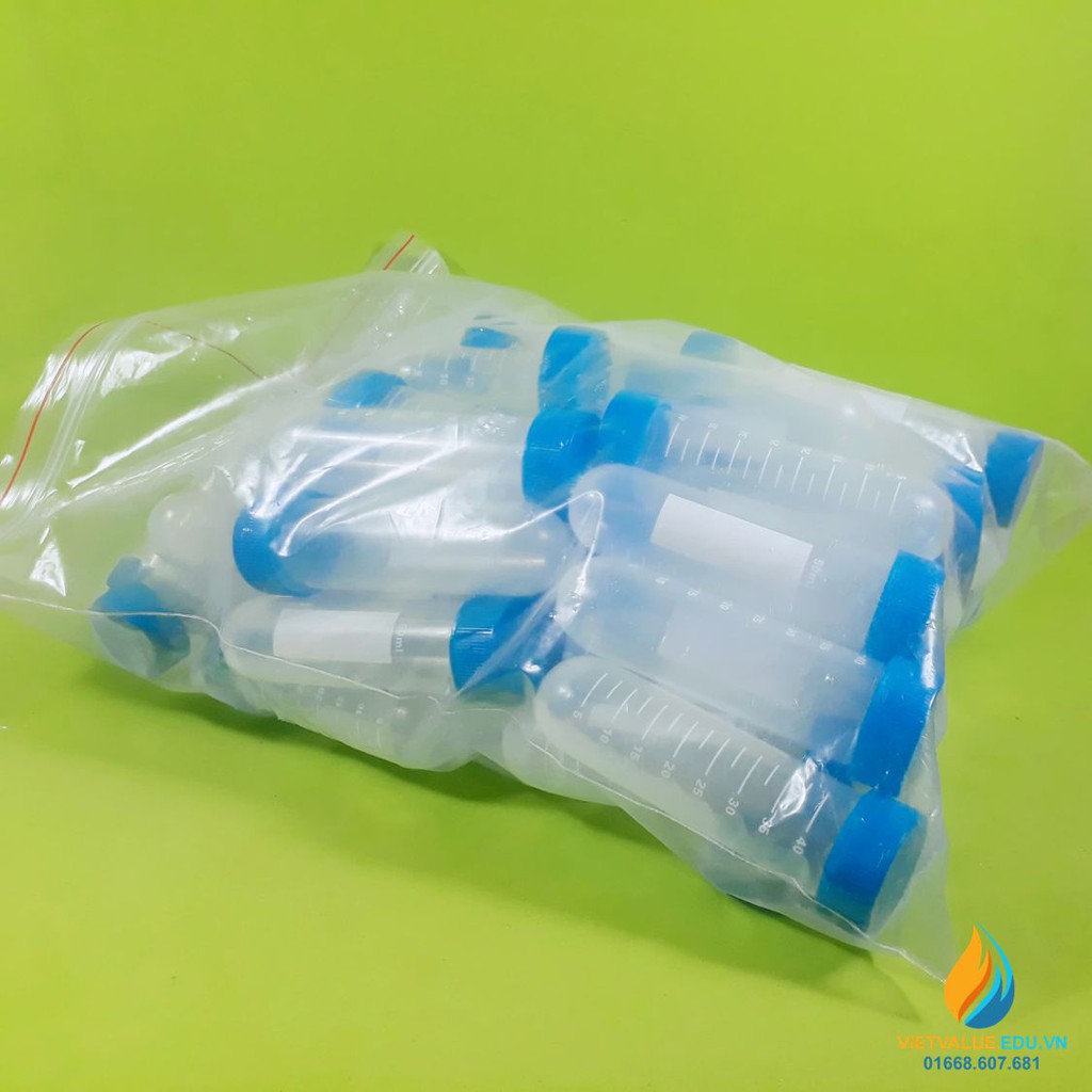Ống li tâm tiệt trùng, dung tích 50ml, vit tip đáy tròn.