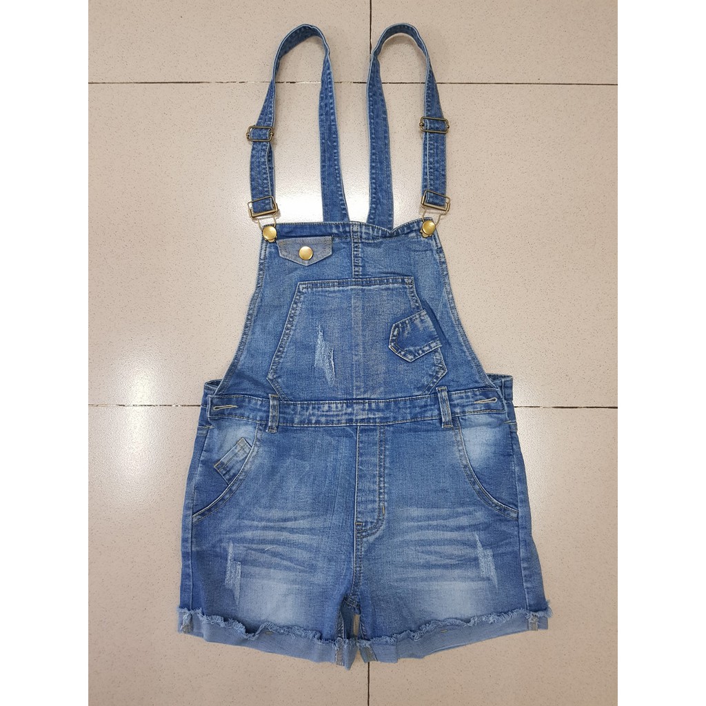 Quần yếm jean xước nhẹ size đại cồ bé gái 40-55kg