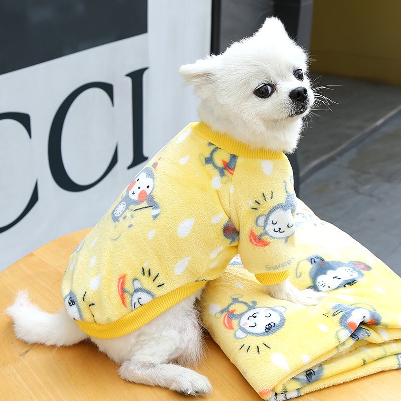 Áo Khoác Giữ Ấm Cho Thú Cưng Bằng Vải Nhung In Họa Tiết Dễ Thương Thời Trang Thu Đông