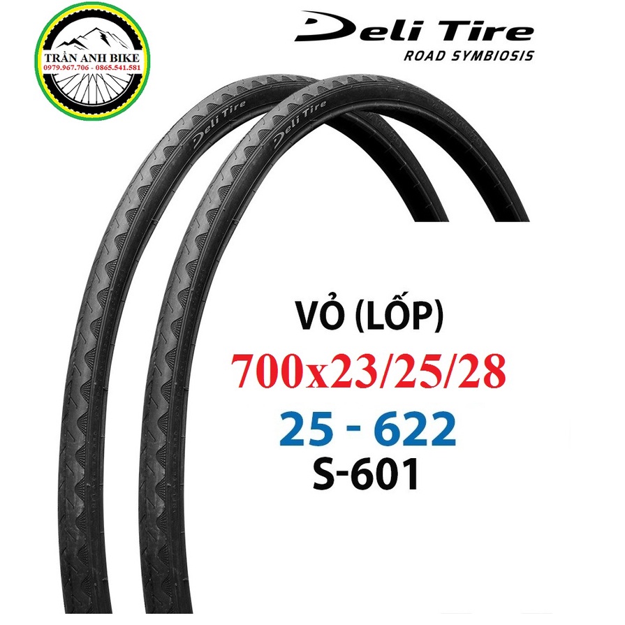 ✴✟◎Vỏ lốp xe đạp dành cho vành 700c x 23c/25c/28c đua Deli Tire