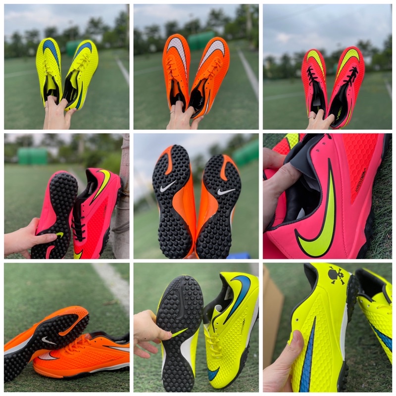Giày đá bóng banh sân cỏ nhân tạo đế TF hyper venom1 3 màu vàng chanh cam đỏ hồng ôm sát chân Cực dễ chịu.