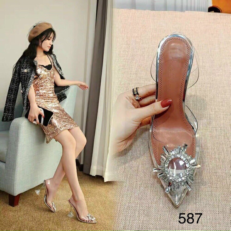 Sandal quai trong đá tròn mã 587