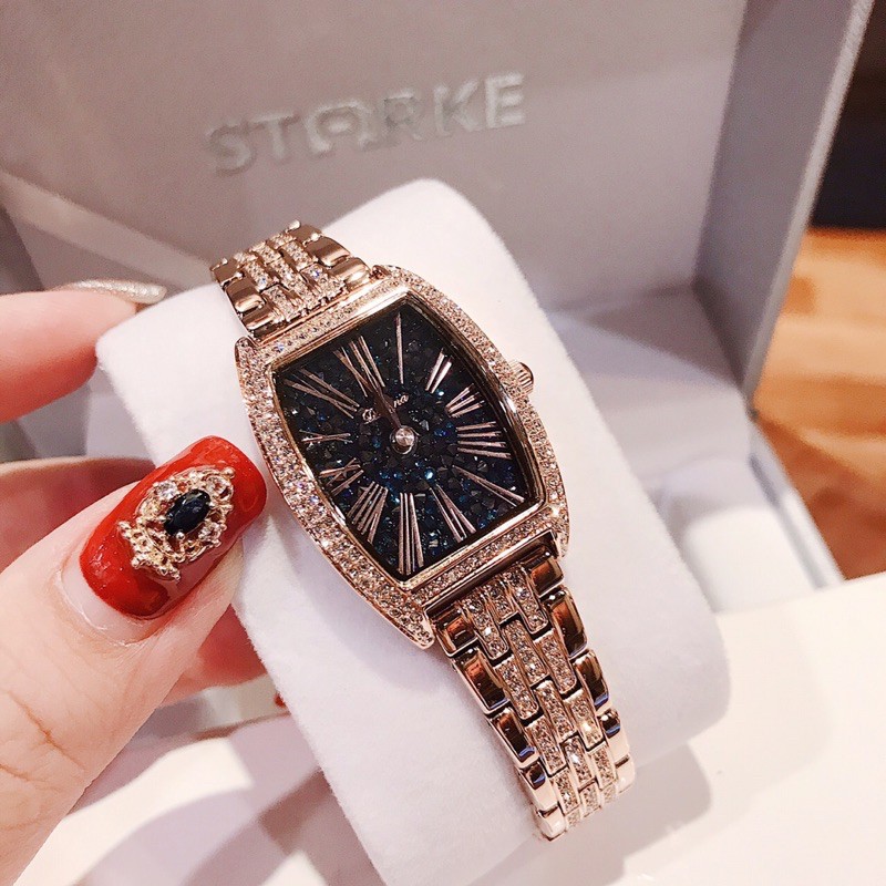 ĐỒNG HỒ NỮ DAVENA D31630 SIZE 25,5X36MM MẶT NHŨ KIM LOẠI TẶNG KÈM DÂY DA THAY THẾ