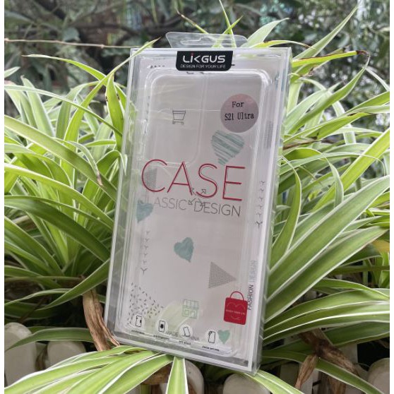 Ốp lưng LIKGUS Trong suốt viền màu Samsung S21 Plus. S21 Ultra
