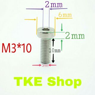 Gói 4 Ốc Vít Lục Giác M3*10 Thép Mạ Crome Không Gỉ