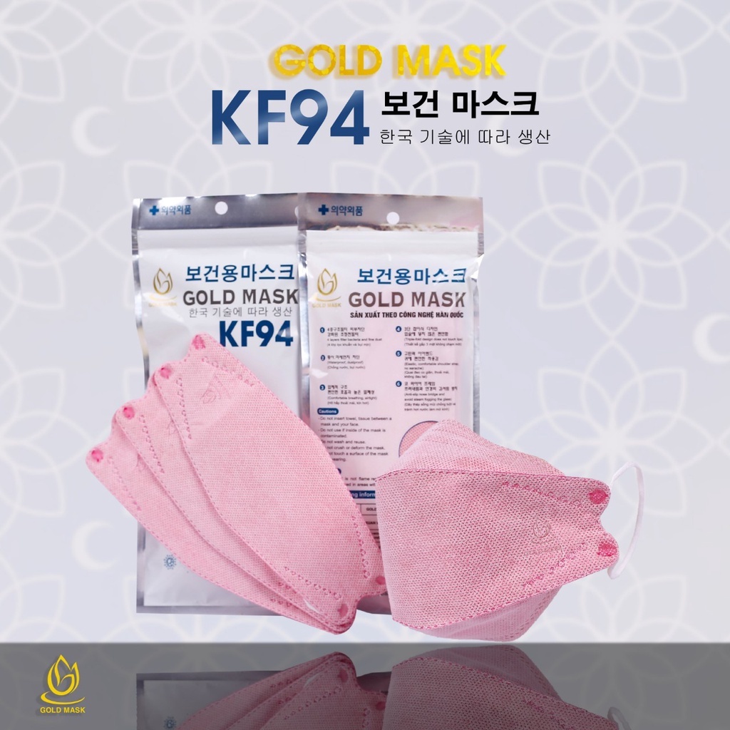 [ COMBO 50C ] Khẩu Trang 4D Kháng Khuẩn GOLD MASK KF94 Set 5c Hàng Công Ty Chính Hãng Xuất Hàn