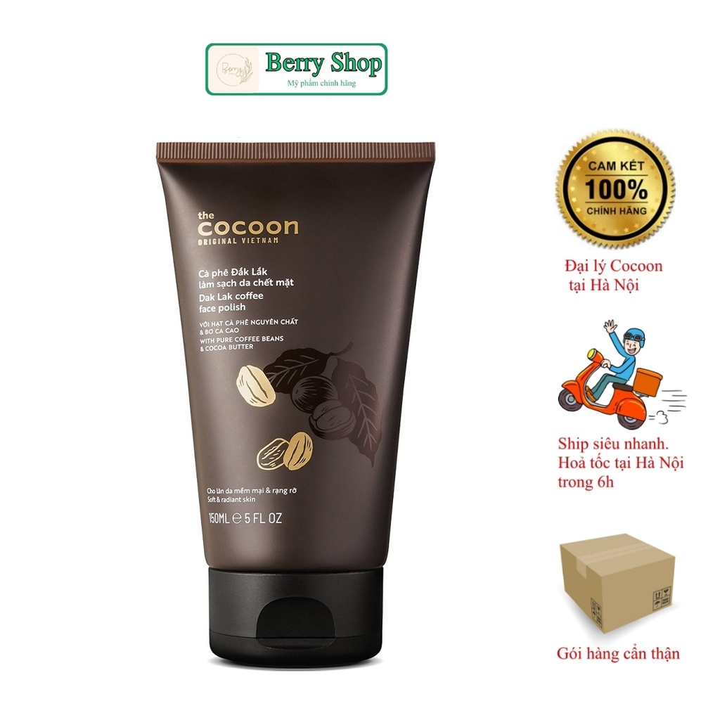 Cà phê Đắk Lắk làm sạch da chết mặt cocoon 150ml (Dak Lak coffee face polish)