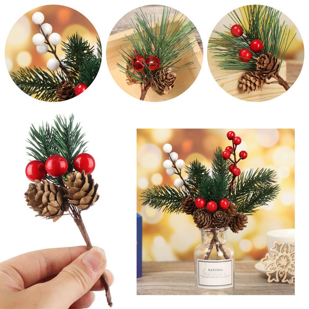 1 Nhánh Quả Thông Đỏ Nhân Tạo Dùng Trang Trí Giáng Sinh DIY