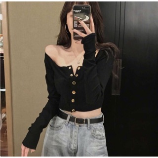 [OD][SALE] Áo Croptop Trễ Vai Ulzzang Hàn Quốc Màu Trắng/Đen/Xanh