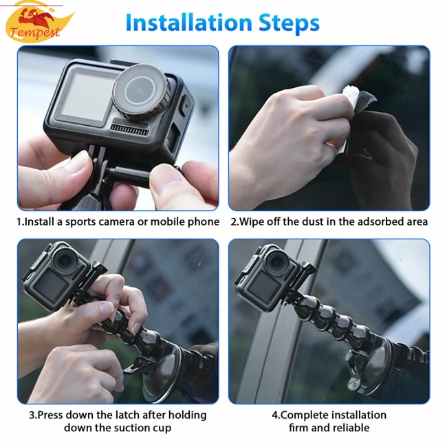 Giá Đỡ Điện Thoại/Máy Ảnh Gopro Action Có Giác Hút Điều Chỉnh Góc Gắn Xe Hơi