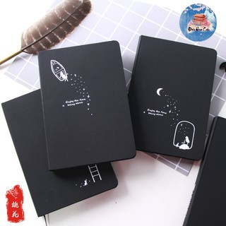 Sổ tay giấy đen cute (tặng kèm bút mực trắng)
