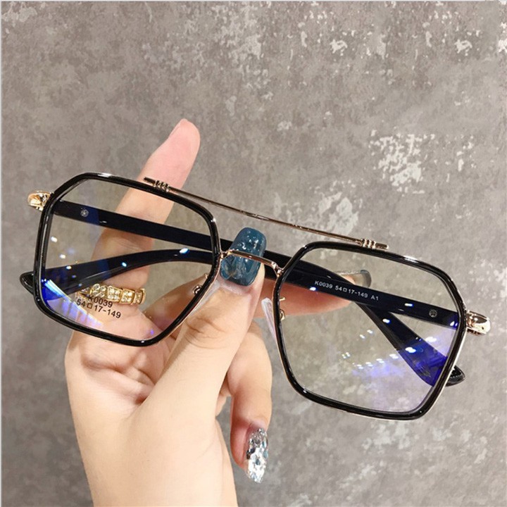 Kính Gọng Kim Loại Mắt Vuông Cao Cấp Hàn Quốc Nam Nữ Cube Chống Lóa Thời Trang Thay Được Mắt Cận | BigBuy360 - bigbuy360.vn