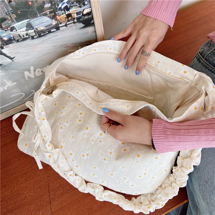 Túi xách ENVIROSAX vải canvas họa tiết hoa cúc xinh xắn trẻ trung cho bạn gái