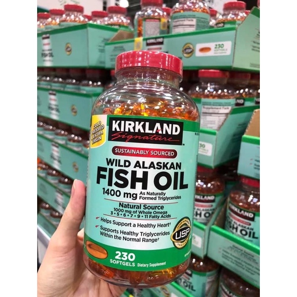 T10/2024 - Dầu cá Kirkland Wild Alaskan Fish Oil 1400mg - 230 viên